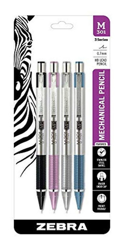 4 Lapices Mecanicos 4 Colores Punta 0,7 Mm Zebra