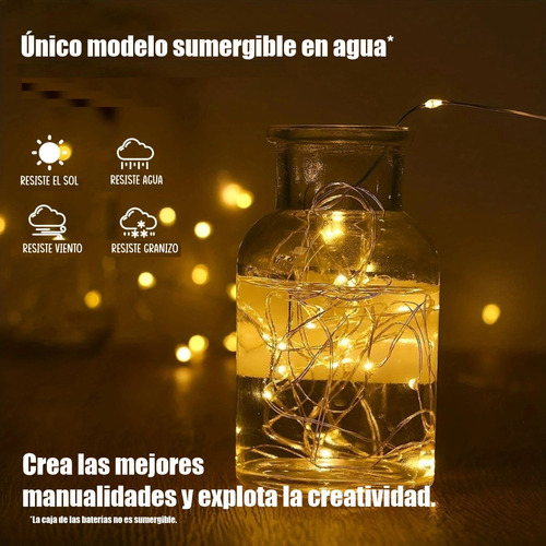 Extensión De Luces Micro Led Alambre De 2m X 12 Unidades.