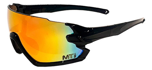 Lentes Mti Rider Ciclismo Bicicleta Espejados Uv400 Armazón Negro