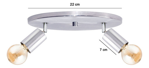 Aplique Techo 2 Luces Led E27 Movil Lampara Moderna Cocina Estructura Cromo