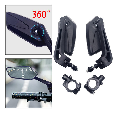 2 Uds Espejos De Bicicleta Espejo Plano Manillar Ajustable