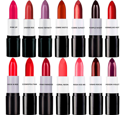 Kit 13x Batons Cremosos Natura Faces Sortidos 3,5g