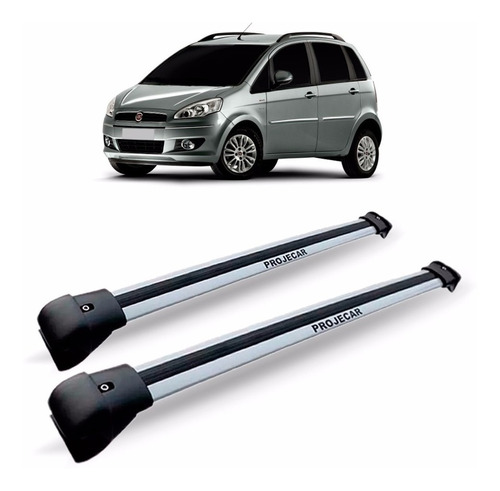 Travessa Teto Fiat Idea 2006 A 2016 Aluminio Larga Prata