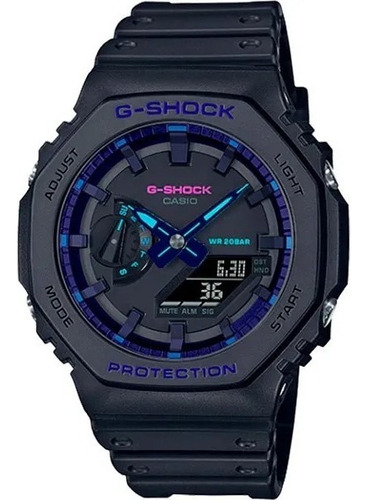 Relógio Casio G-shock Ga-2100vb-1adr Carbon Blue Virtual