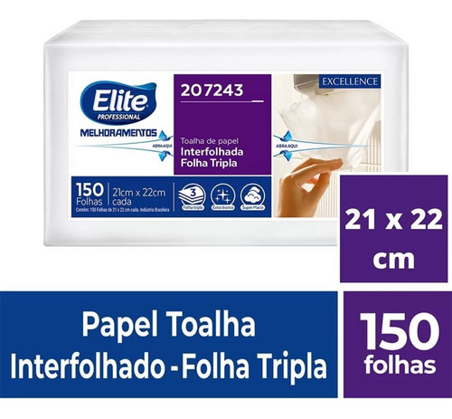 1 Dispenser Elite E Papel Interf Tripla 2 Pcts