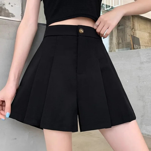 Minifalda Plisada En A De Cintura Alta De Verano Para Mujer