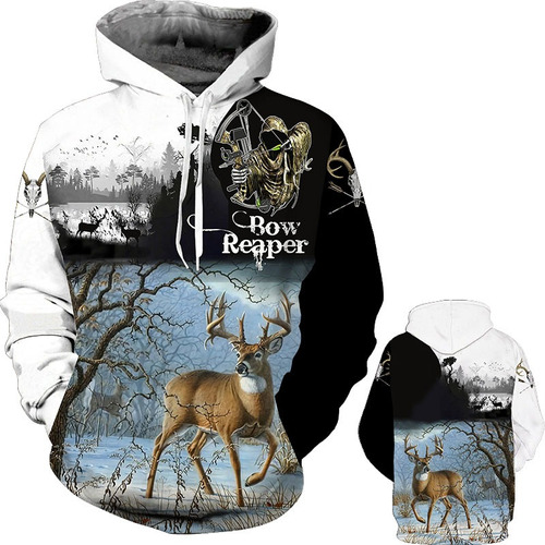 Sudadera Con Capucha Con Estampado 3d De Ciervo