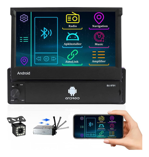 Android Radio Gps Pantalla Táctil Retráctil De Un Solo Din D