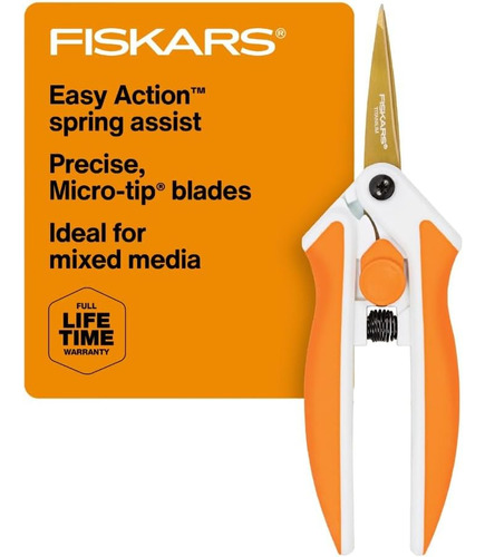 Fiskars 190520-1001 Titanium Micro-tip Easy Action Scissors,