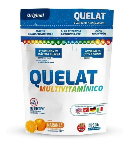 Quelat Multivitaminico - Sabor Naranja - 300 Gramos