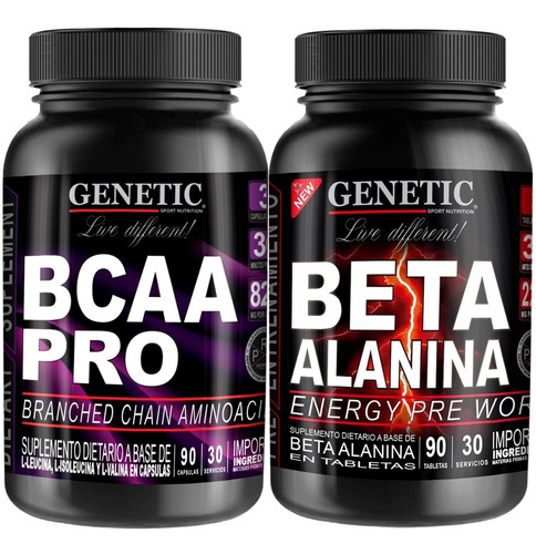 Energia Fuerza Musculos Magros Beta Alanina Bcaa Pro Genetic
