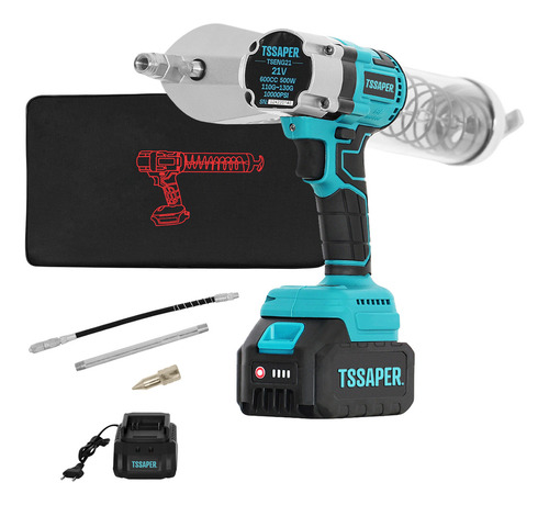 Engraxadeira Pistola De Graxa 500w 10000psi A Bateria 21v