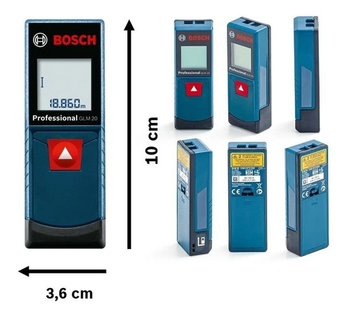Imagem 3 de 6 de Medidor De Distância Trena A Laser Glm 20 Bosch