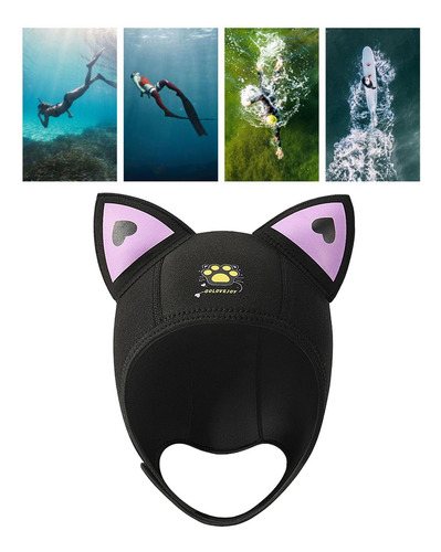 Gorro De Buceo Con Capucha Para Natación, Gorro Amarillo