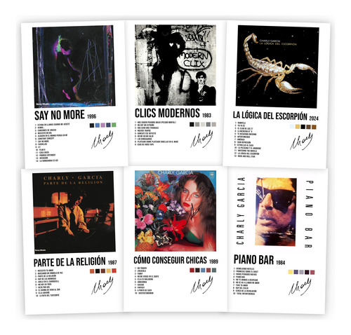 Posters Charly Garcia 14 Albums A4