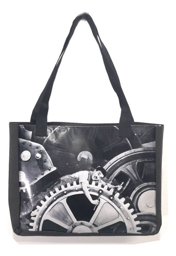 Bolsa Ecologica Tote Bag Chaplin Friselina Y Lona 30x40