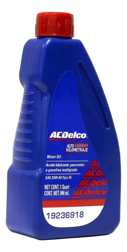 Aceite Mineral Multigrado 25w-60 946 Ml Alto Kilometraje