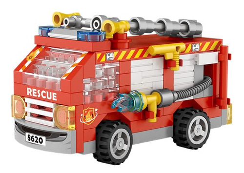 Modelo De Mini Camión De Bomberos: Juguete De Construcción D