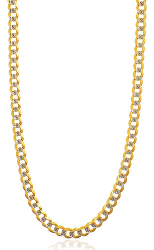 Cadena Barbada Diamantada 4 Mm X 55 Cm Oro Sólido 14k Color Amarillo
