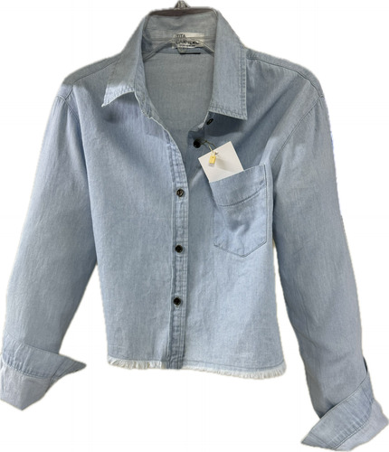 Camisa De Mezclilla Juvenil Manga Larga