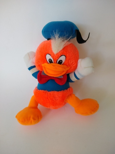 Peluche De El Pato Donald Color Rojo Neón, Usado