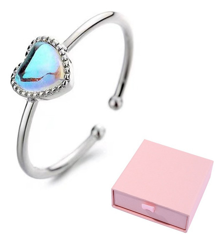 Anillos De Plata 925 Corazón Anillo Ajustable Anillos Mujer