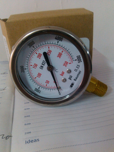 Manómetro D 0-5000 Psi,baja 1/4 Npt,dial 21/2,acero Inox.