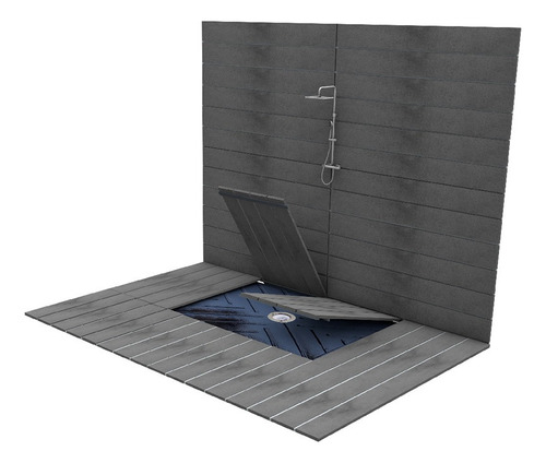 Plato De Ducha Oculto - Revestech 1,20 X 0,70 Negro