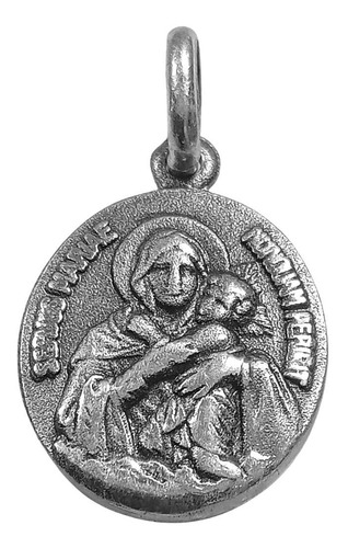 Medalla Virgen De Schoenstatt Plata 14mm Grabado Sin Cargo