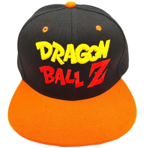 Gorra Plana Dragon Ball Z Adulto Visera Naranja Logo Caps