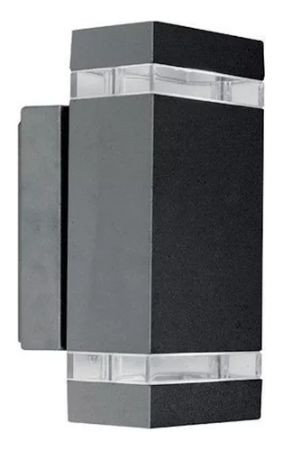 Aplique Bidireccional De Pared Aluminio Negro Liso Exterior