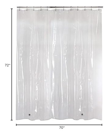 Cortina De Ducha Transparente Peva 70 X 72 Pulgadas