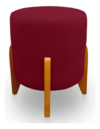 Puff Thor Luxo Para Sala E Quarto Suede Vermelho - Jylcrom