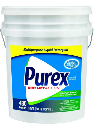 Detergente Líquido Multiusos Cubo De 5 Galones Purex 
