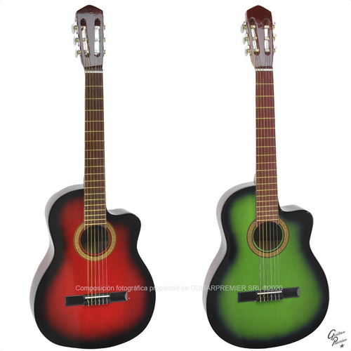 Guitarra Criolla Superior Con Corte Colores + Funda Garantia