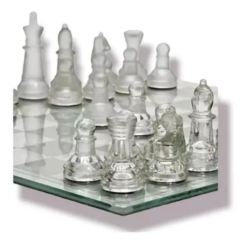 Jogo de xadrez De Vidro 35 x 35 cm no Shoptime