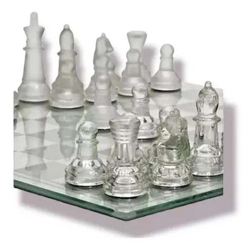 Jogo De Xadrez Profissional Tabuleiro E Peças Em Vidro Luxo - Glass Chess -  Jogo de Dominó, Dama e Xadrez - Magazine Luiza