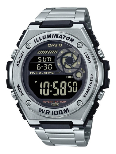 Reloj Casio Mwd-100hd Acero Unisex 5 Alarmas 100% Original