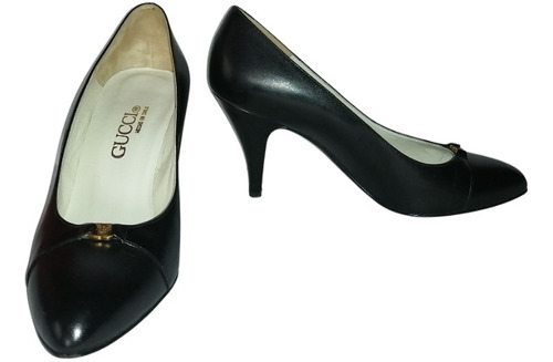 Zapatos Vestir Mujer Cuero Negro 35 1/2 Impecables