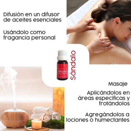 Imagen 3 de 7 de Aceite Esencial Sandalo 10 Ml Aromaterapia Difusores