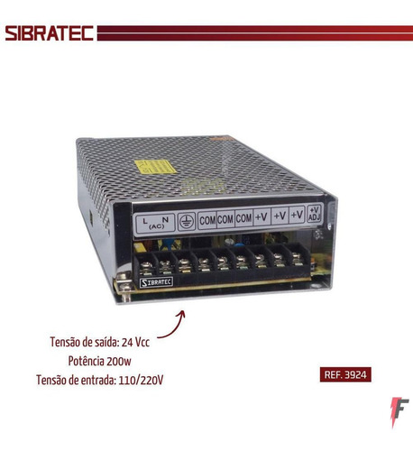 Imagem 2 de 4 de Fonte Chaveada E110/220v S24vcc 200w 8,3a Sibratec 3924