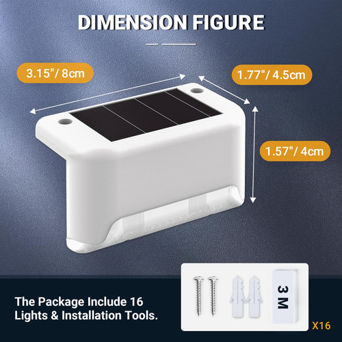 Paquete De 16 Luces Solares Led Impermeables Para Exteriores