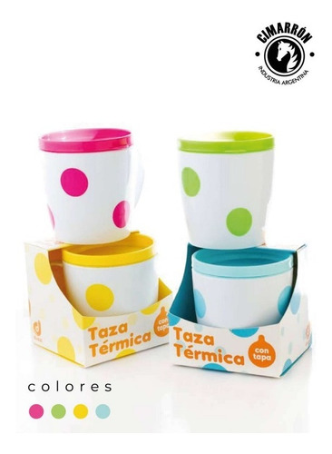 Imagen 4 de 8 de Taza Termica Doble Capa Con Tapa 330 Cc 4 Colores Lunares