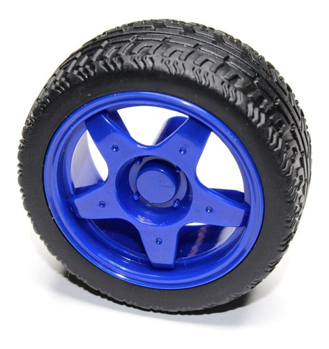  Rueda De Plástico Azul De 66 Mm Para Motor Con Reductor 