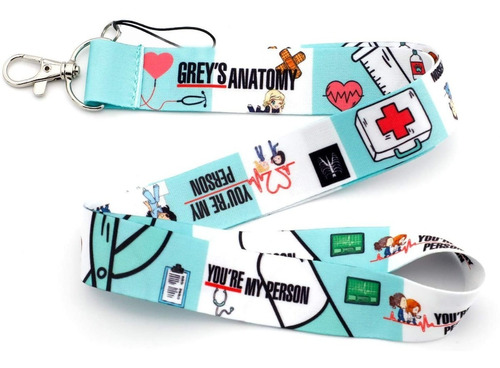 Greys Anatomy Blue Lanyard/cordon Porta Gafete Correa