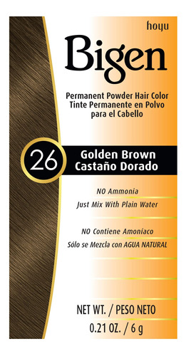 #26 Golden Brown Bigen - Polvo Permanente (paquete De 6)