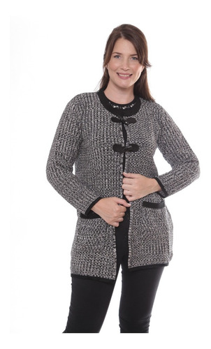 Imagen 9 de 10 de Campera Saco Abierto De Mujer Tejido Talles Grandes 3402