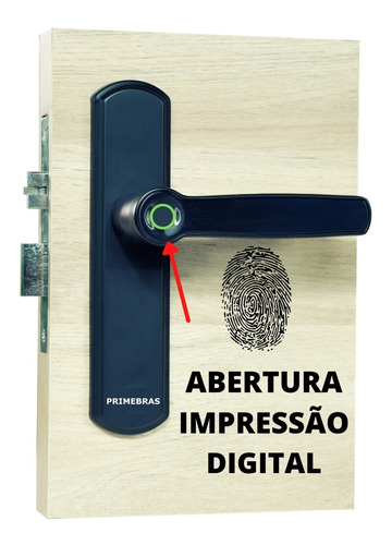 Imagem 3 de 6 de Fechadura Digital Biometrica Trava Primebras Reversível Luxo