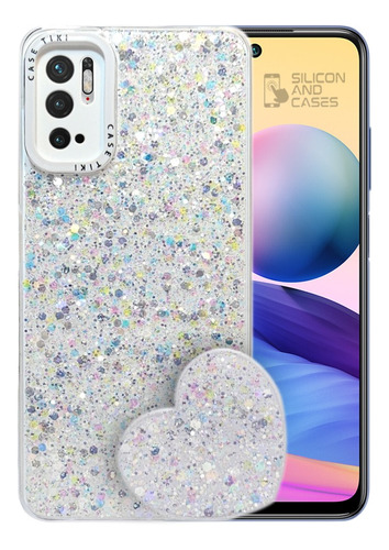 Carcasa Para Xiaomi Redmi Note 10 5g Glitter Con Pop Socket