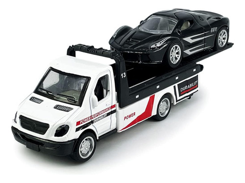 Camión De Plataforma Toy Tow Truck Transporte Trailer Car Ca